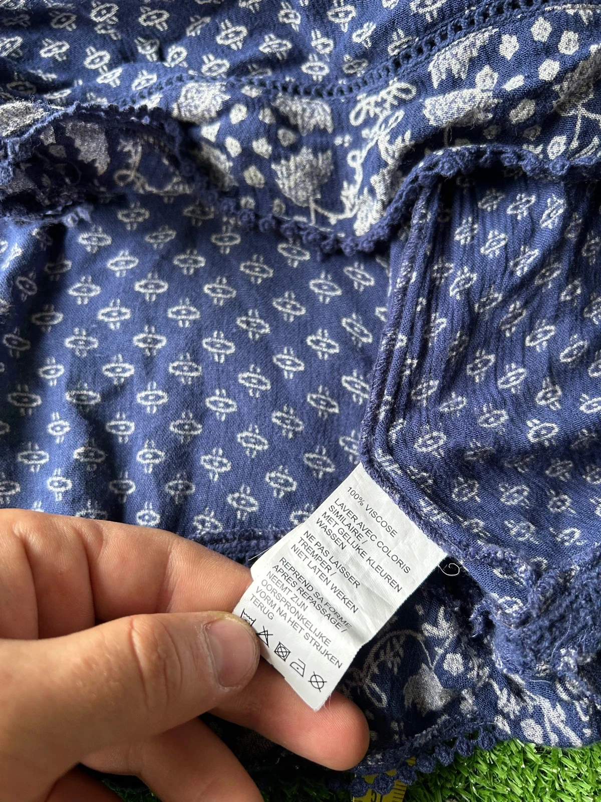 Blouse azul marinho vintage Armand Thierry tamanho 4, L / 100% viscose – photo 9
